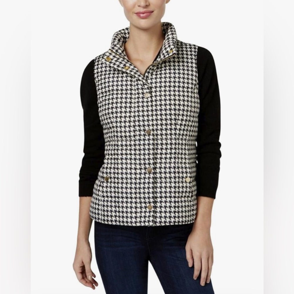 Charter Club Womens Lucy Houndstooth Puffer Vest, X-Small